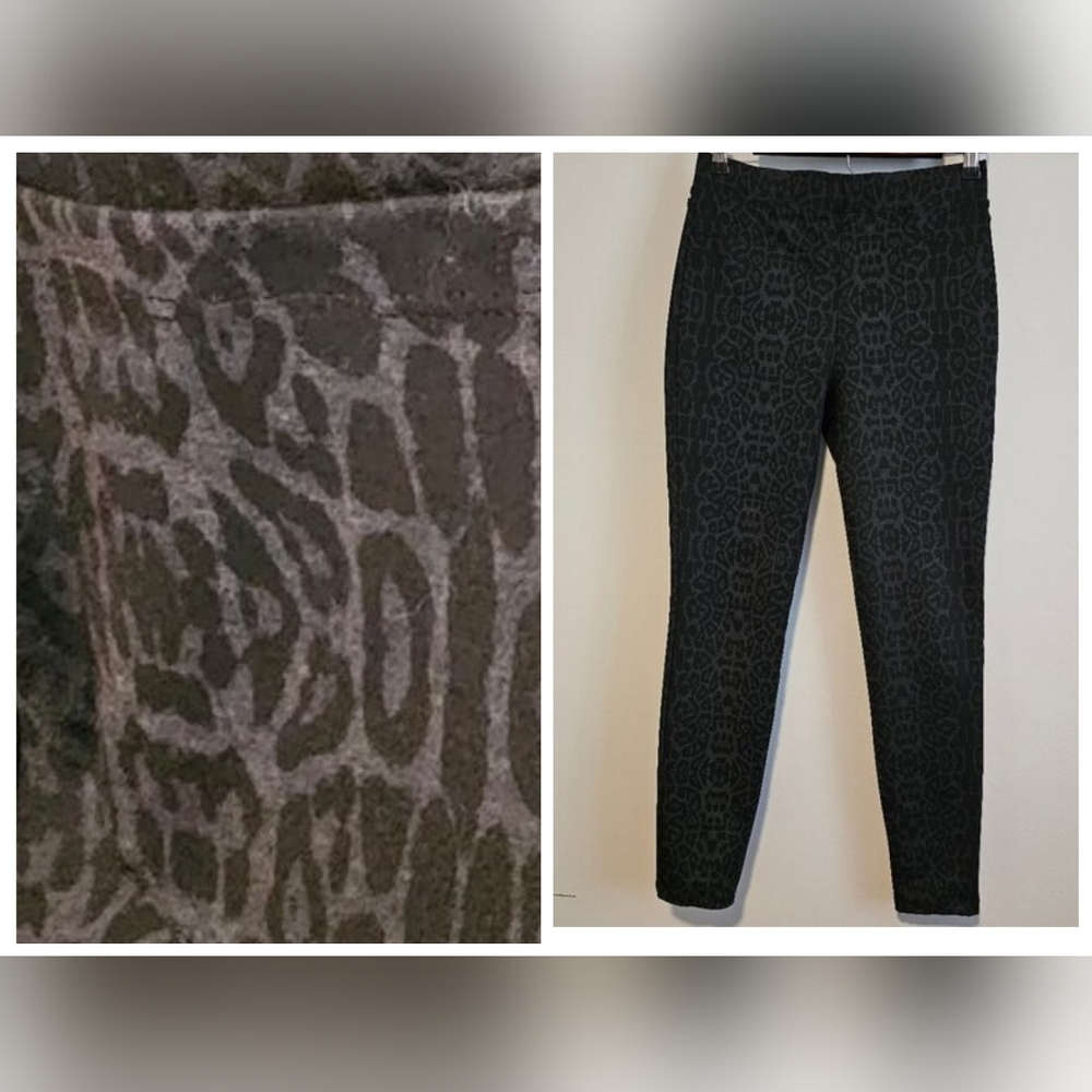 Women’s Black and Gray Sanctuary Leopard Print Leggings/Trousers, Small